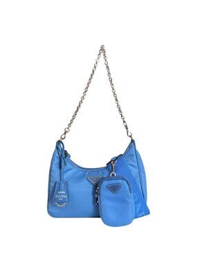 Prada Re Edition Shoulder Bag Nylon Blue Vintage